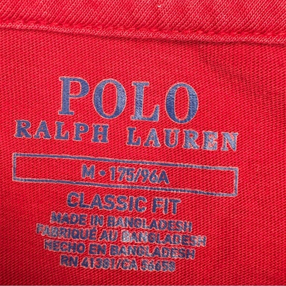 POLO Ralph Lauren Red Short Sleeve Classic Fit T-Shirt with Navy Polo Player - Picture 6 of 9